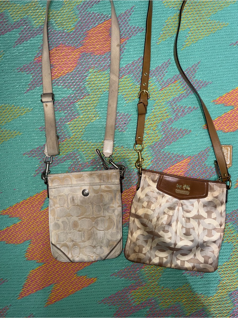 Coach Beige Signature Crossbody Bag bundle
